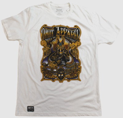 Omit Mens Trails And Tribulations Egyptian God Anubis White Shirt New Large