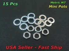 M7 7mm Potentiometer Nuts & Washers For Dime Size Metric Mini Guitar & Amp Pots