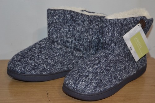 ULTRAIDEAS Women’s navy blue fleece lined Knitted slipper boots UK size 5/6 - Picture 7 of 8
