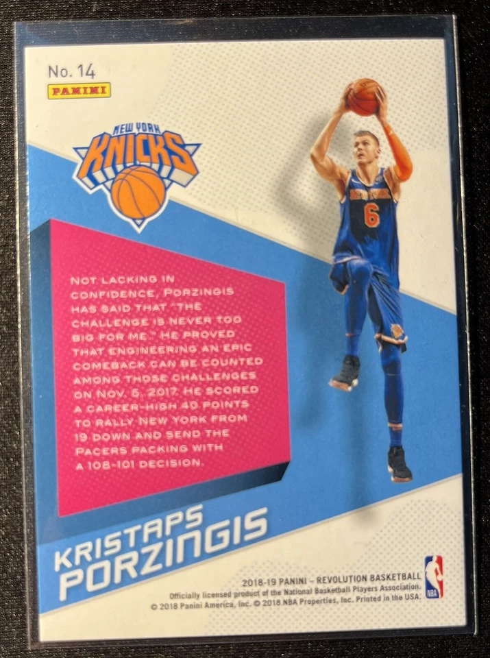 2018-19 Panini Revolution Shockwave Kristaps Porzingis New York Knicks #14 - Image 2 of 2