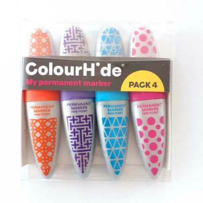 Colourhide Permanent Marker Fine Point Tip Orange Purple Blue GIFT15  ID MRK02