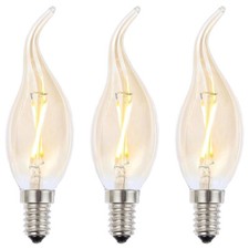Litecraft Light Bulbs E14 Small Edison Screw Candle 2W LED in Gold Tint - 3 Pack