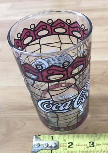 Vaso de vidrio Coca-Cola vintage estilo Tiffany vitral rojo 16 onzas - Imagen 8 de 8