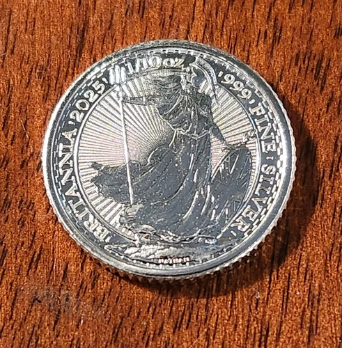 1/10 oz Britannia -2025 .999 Fine Silver Sovereign Coin BU
