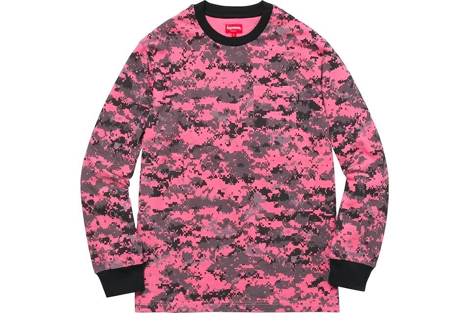 Supreme L/S Pocket Tee Pink Digi Camo Medium M New NWT | eBay