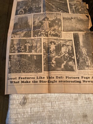 VINTAGE -June 14, 1927 LINDBERGH'S GLORY -Parade coverage NEWSPAPER