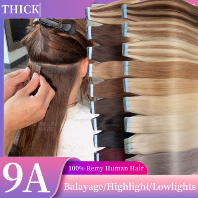Indisches Tape In Remy Echthaar Human Extensions Haarverlängerung 60cm Tressen