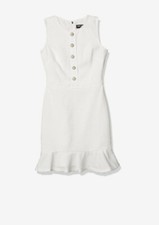 Karl Lagerfeld Paris White Tweed Sheath Short Casual Dress Size 12