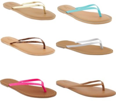 Old Navy Capri Sandals Flat Flip Flops Beige Brown White Snake NWT 6, 10 