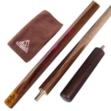 CUESOUL 3/4 Piece Ash Pool Snooker Cue 18oz Walnut with Butt extention 9.5mm