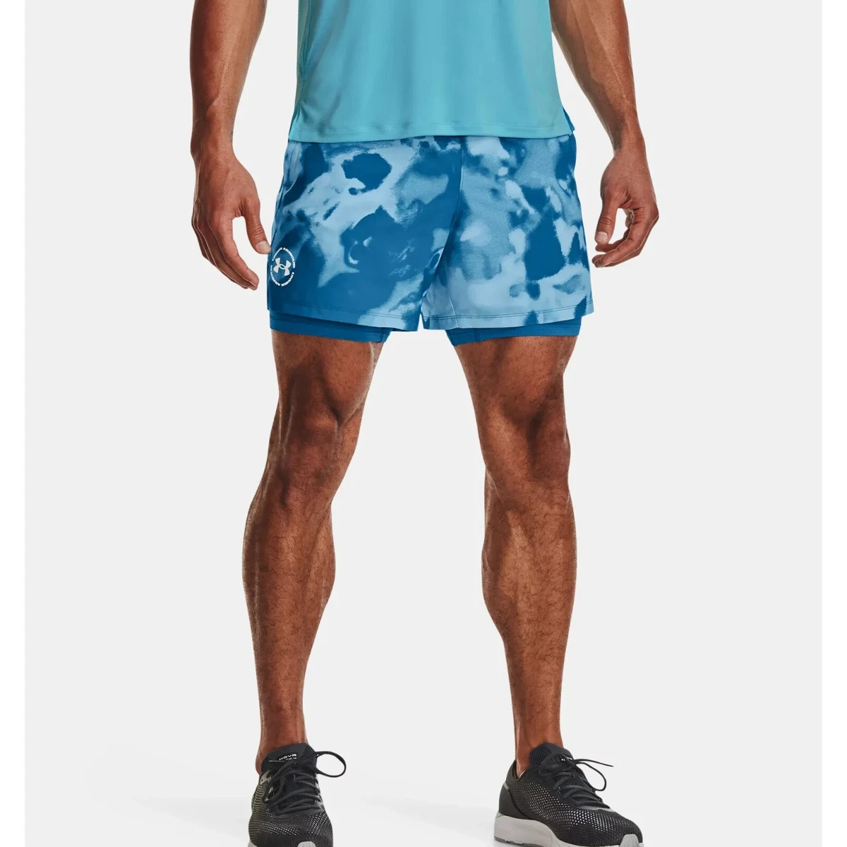 Men s Under Armour UA Iso Chill Up The Pace 2 in 1 Printed Shorts Size 2XL NEW