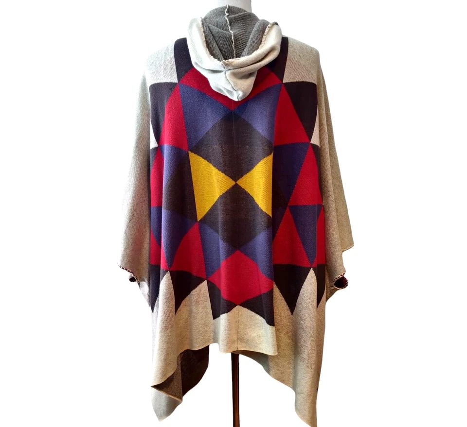 Billabong женщин цветной геометрический с капюшоном открытый передние карманы кардиган прикрытие M - Изображение 3 из 4