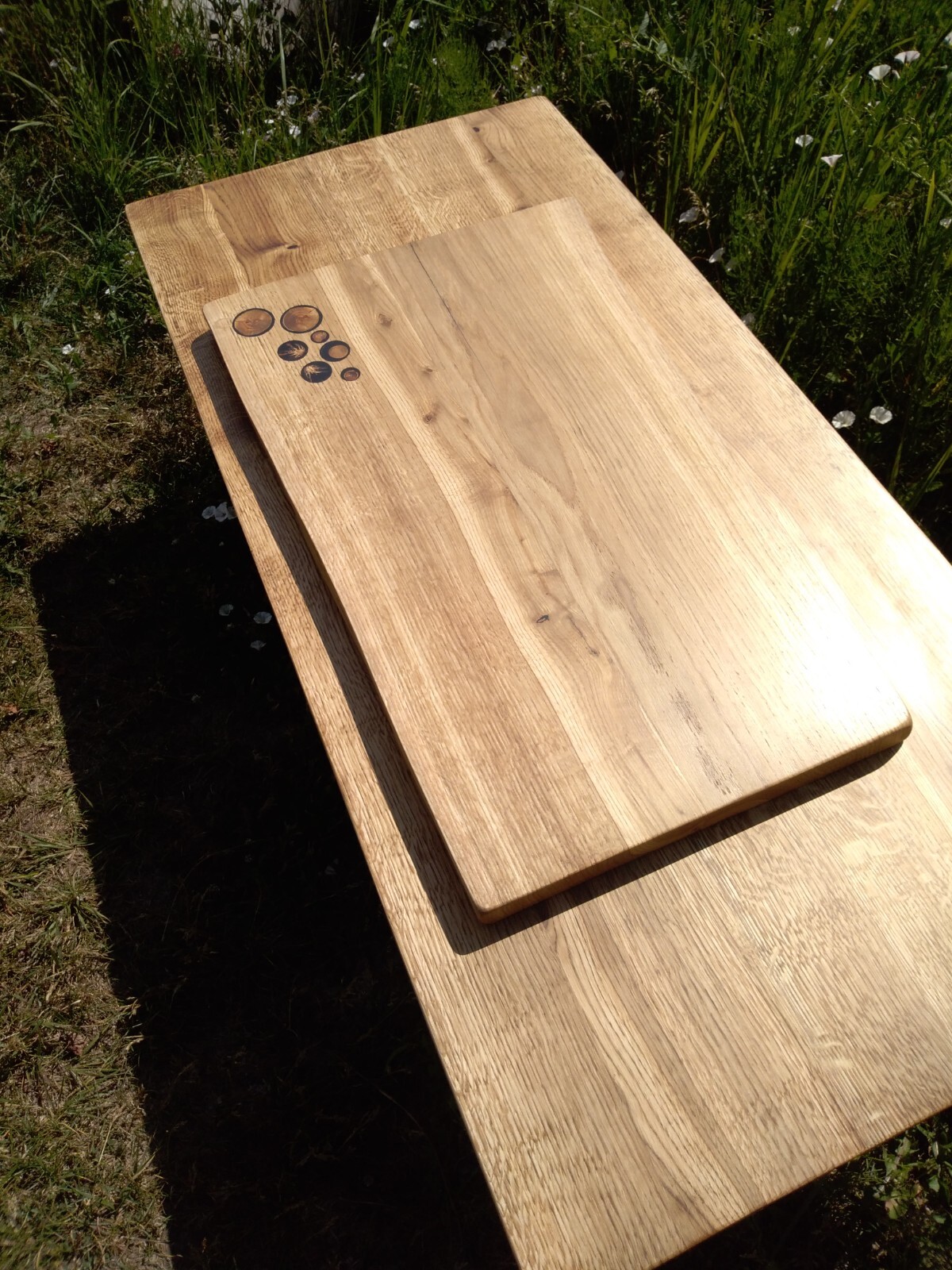 Thick slab Oak table board Living Live Edge surface worktop table top