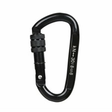 30KN D Shape Screwgate Locking Carbon Steel Carabiner Rock Climbing Rescue Gear