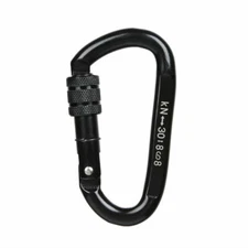 30KN D Shape Screwgate Locking Carbon Steel Carabiner Rock Climbing Rescue Gear