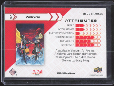 Valkyrie #97 [Blue Sparkle] 2022-23 Upper deck Marvel Annual | eBay