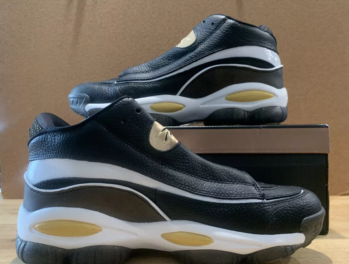 Reebok Classic Men The Answer DMX Core Black White-Metallic Gold GW6372 Size 11