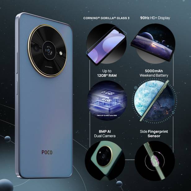 POCO C61 4G Factory Unlocked Dual SIM-128GB STORAGE-MTK
