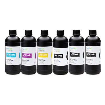 Soft Ultraviolet DTF Transfer Printer Refill Ink 3000mL(500mlx6, CMYK 2X Wh)