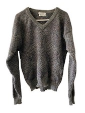 Vintage Christian Dior Wool V Neck Sweater flaw size L grunge Cottage Core