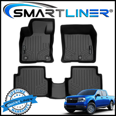 SMARTLINER Custom Fit Front & Rear Floor Mat Liners Set 2022-2025 Ford Maverick