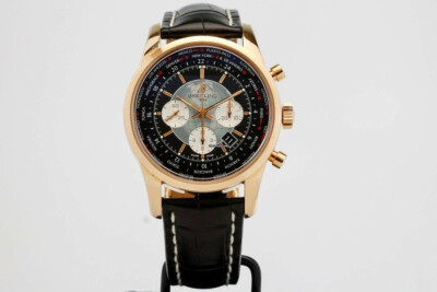 Breitling Transocean Chronograph Unitime 46mm Rose Gold Schwarz