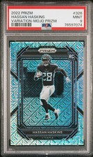 2022 Panini Prizm /25 Hassan Haskins Mojo Rookie Refractor RC #326 - PSA 9