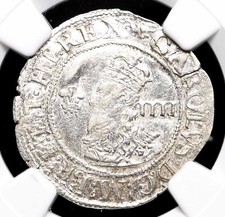 ENGLAND. Charles I. 1625-1649. Silver Groat, Aberystwyth mint, NGC AU Details