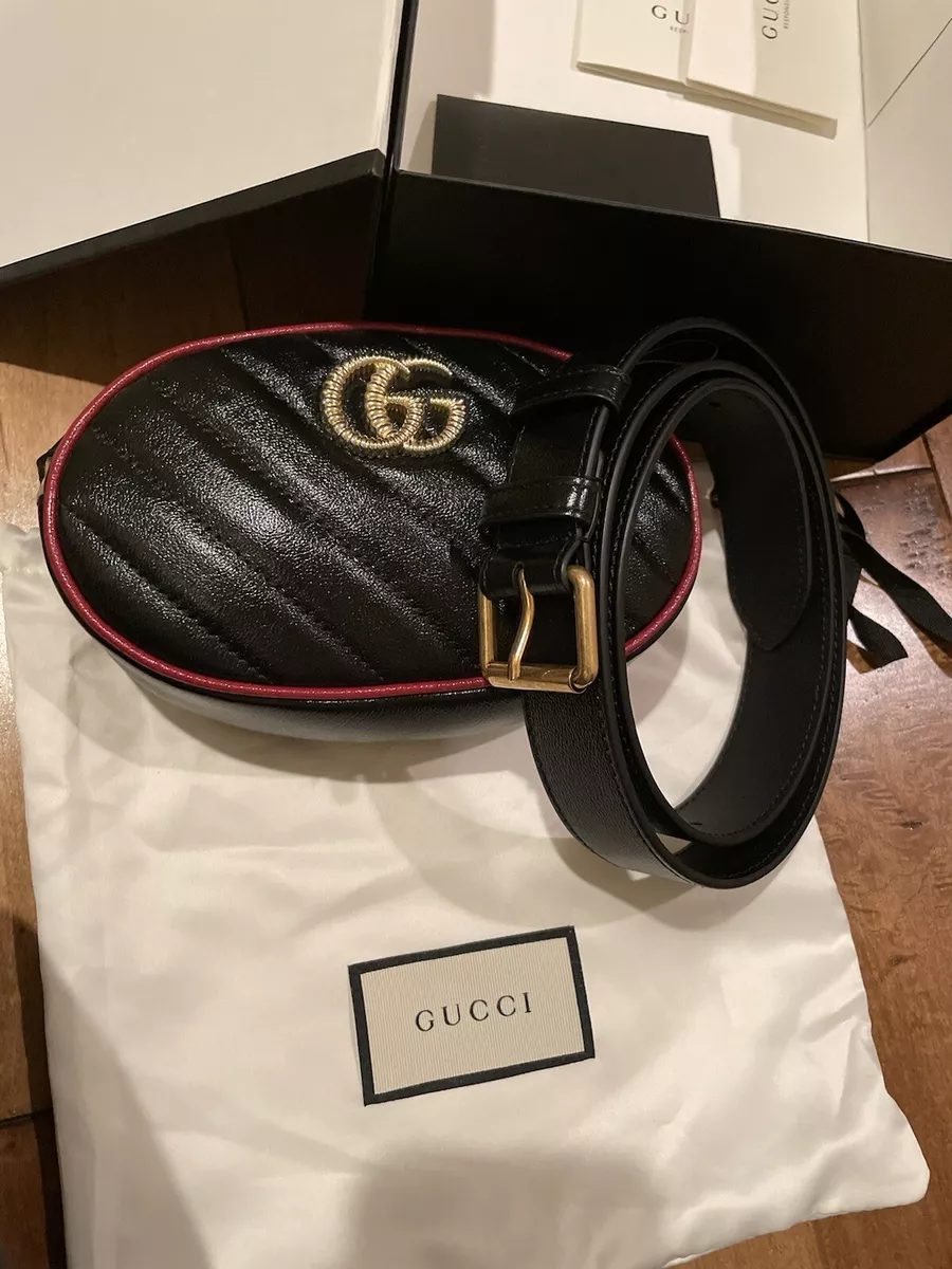 GG Marmont belt bag in black leather