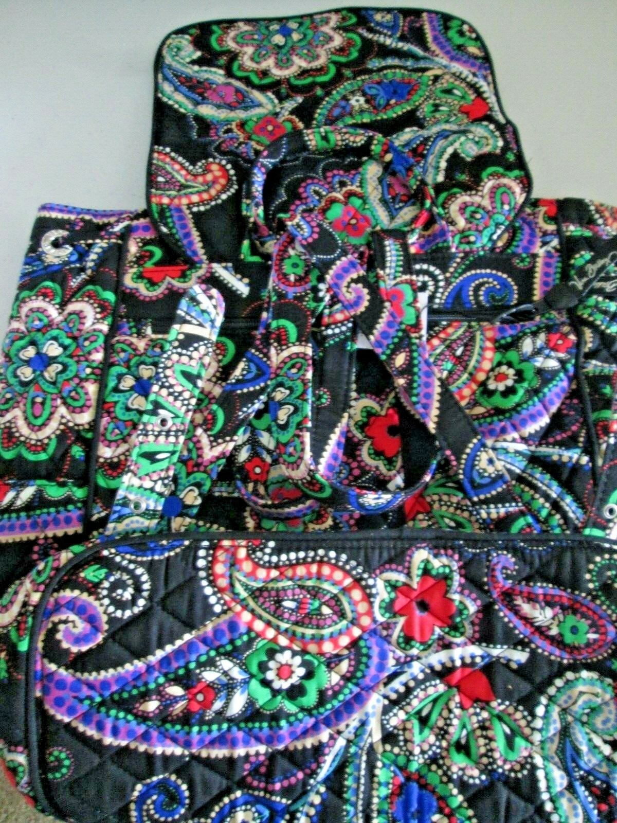 SALE NWT $98 Vera Bradley KIEV PAISLEY Drawstring Backpack Discontinued Pattern 