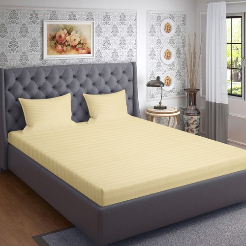 Stripe Sheet 25cm Extra Deep Single Double King & Super King Size Bed Sheets UK - Picture 53 of 89