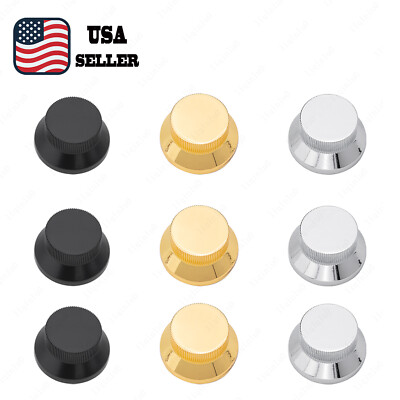 3 Pcs Metal Guitar Volume Tone Control Knobs For Fender SQ Stratocaster 3 Colors