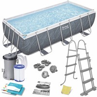 Bestway Power Steel Frame Pool Gartenpool Schwimmbecken Set 404 X 201 X 100 Cm