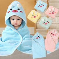 Hooded Toddler Baby Cartoon Towels Soft Animal Newborn Quick-Drying Towel Baby