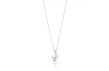 Italian Made 925 Sterling Silver Teardrop Pendant Necklace Chain 18 Inch