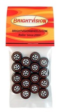 16 Brightvision Redline Wheels   16 Large US Dull Chrome Bearing Style Wheels