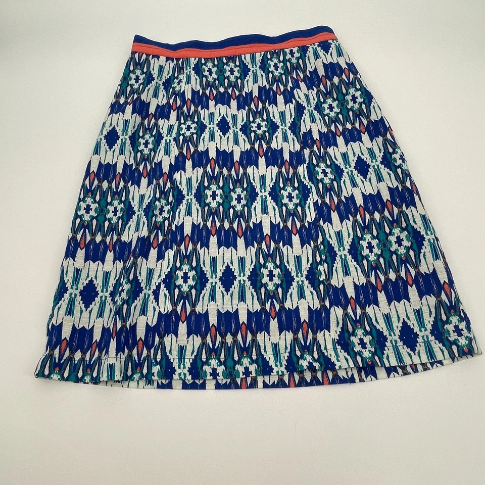 Falda corta informal de algodón Plenty by Tracy Reese para mujer 2 IKAT azul forrada preppy Foto 2 de 4