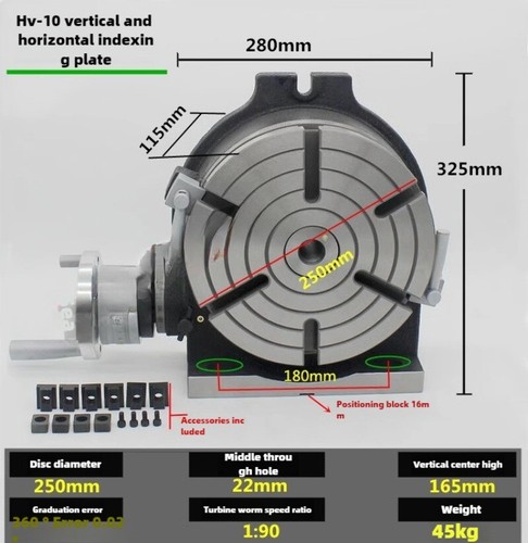 High Precision Vertical Horizontal Indexing Disc Milling Machine Rotary Table - Afbeelding 17 van 17