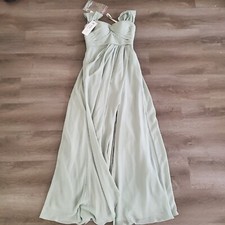 NEW Azazie Millie Agave Green Dress Gown Bridesmaid Women Sz A2