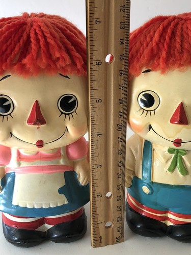 Vintage Pair Raggedy Ann and Andy Ceramic Coin Banks Made in Japan - Picture 7 of 7
