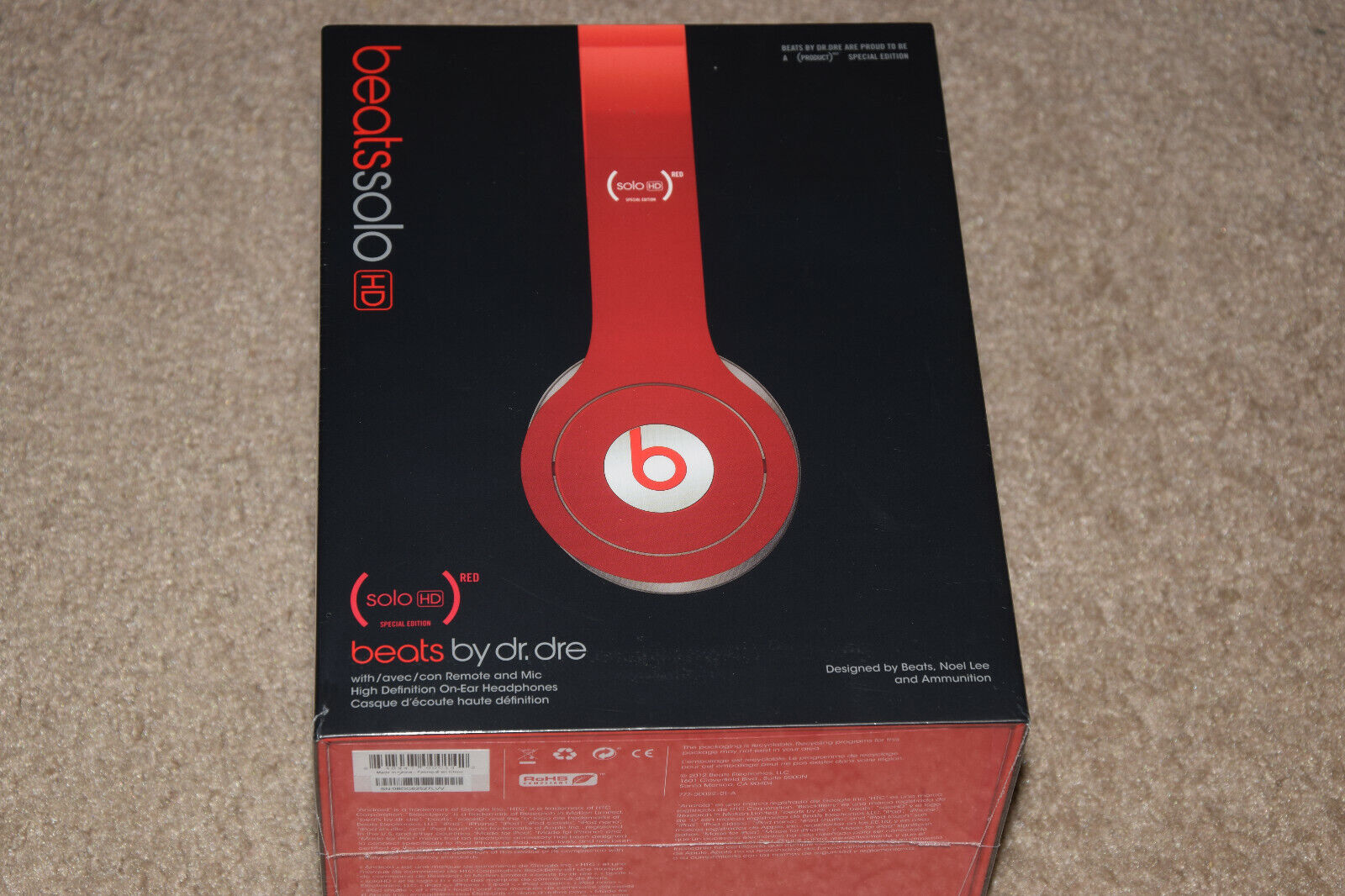 Beats Solo HD Red Special Edition On-Earphones Headphones First Edition |