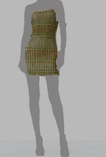 $895 Alice + Olivia Women's Green Embellished Fifi Bodycon Mini Dress Size 0