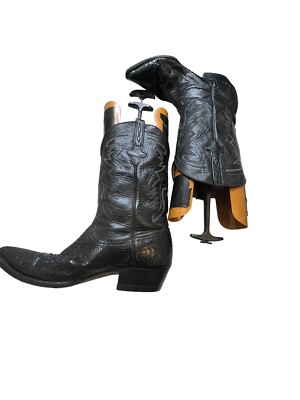 RARE? CUADRA Western Boots Black Leather Snake Skin Boots  display picture 1