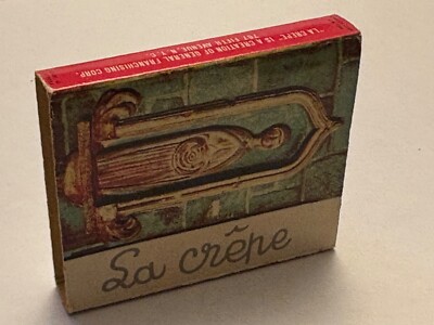 Matchbox Cover La Crepe Crepry of Boston Boylston Street Massachusetts