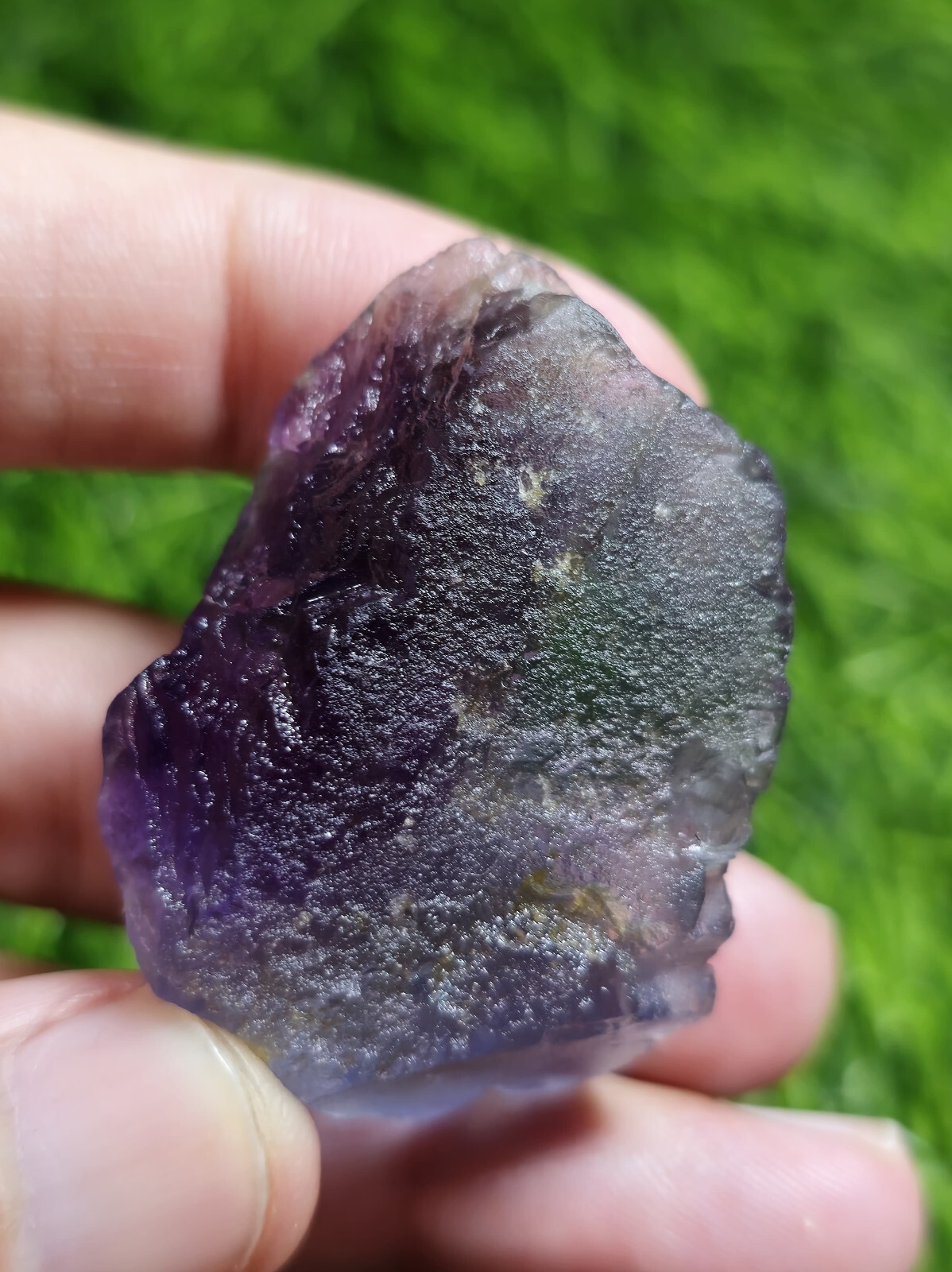 187ct Natural Blue Purple Fluorite Crystal Gemstone Pakistan