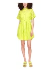 MICHAEL KORS Womens Shirt Dress Short Elastic Waist Curved Hem Lined