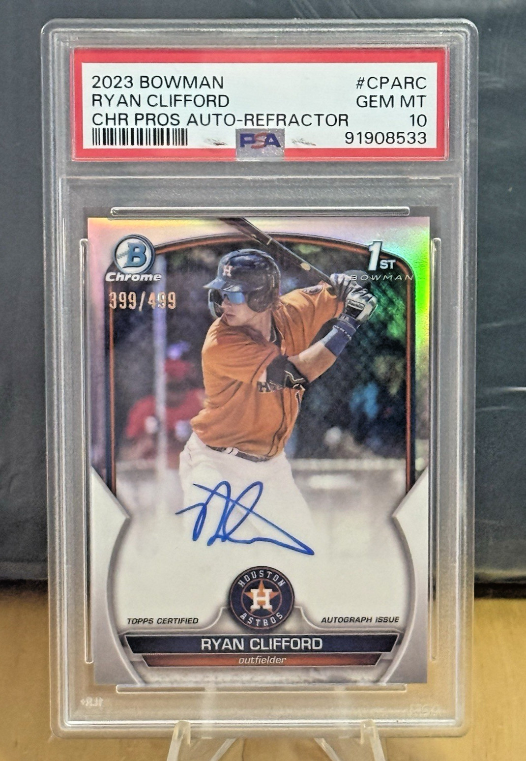 2023 Bowman Chrome Ryan Clifford Auto Refractor /499 PSA 10 Short Print NY Mets