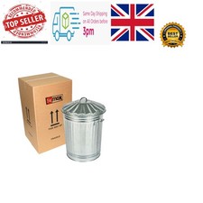 Cylindrical 60L Galvanized Steel Dustbin - Ideal for Waste and Animal Feed