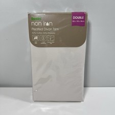Dunelm Non Iron Pleated Divan Trim Valance Double 135x190x38cm Ivory