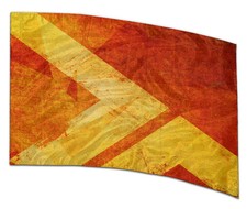 COLOR GUARD FLAGS FIERY VORTEX SILKS - NEW - 36" x 54" Standard Curved